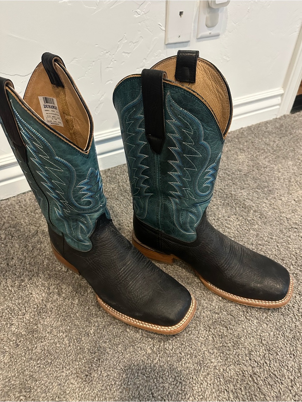 Durango Western Boots- black and blue lagoon